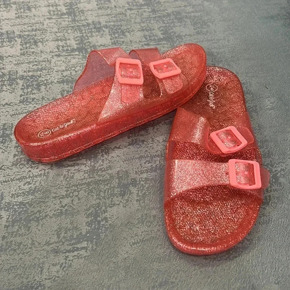 Youth Cat & Jack Pink Shimmer Sandals - Picture 3 of 6